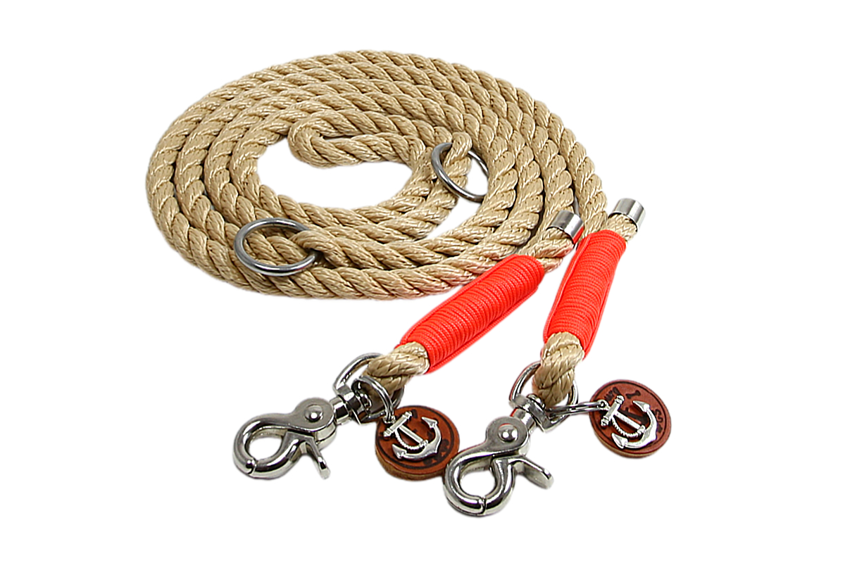 Führleine Bootsmann Sylt natur neon orange