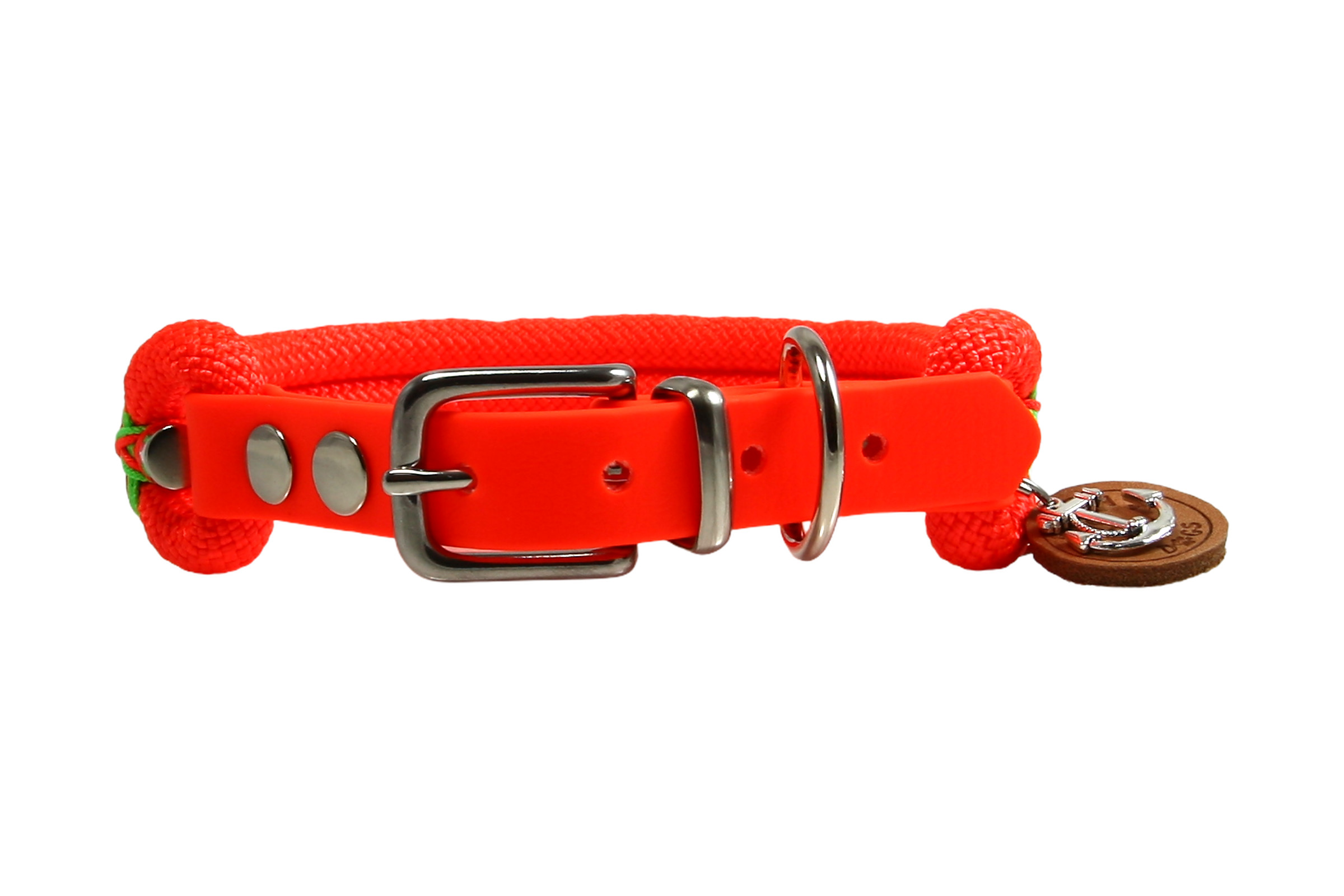 Hundehalsband und Leinen Set Vivid Vibes Neonorange