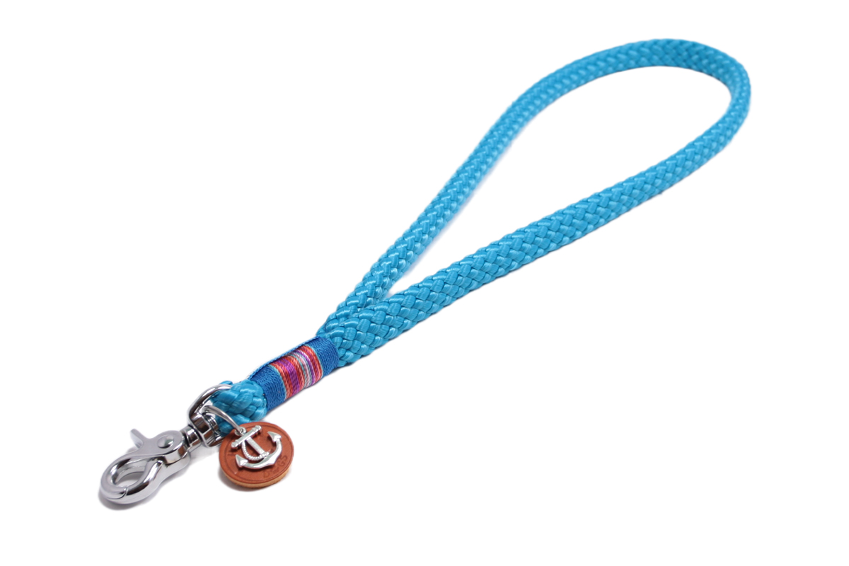  Hamburg Dogs flat braid Kurzführer- Schlüsselband lang Meerblau