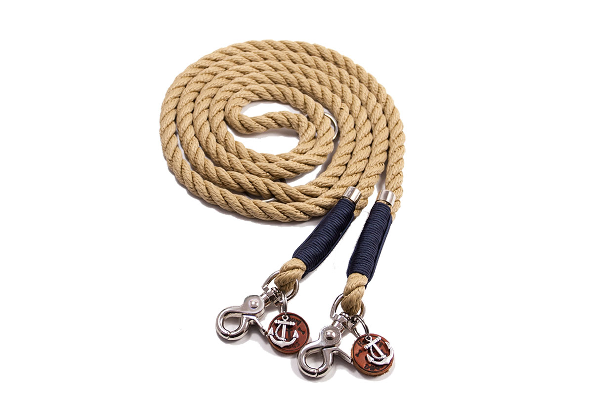 Führleine Bootsmann Sylt natur navyblue