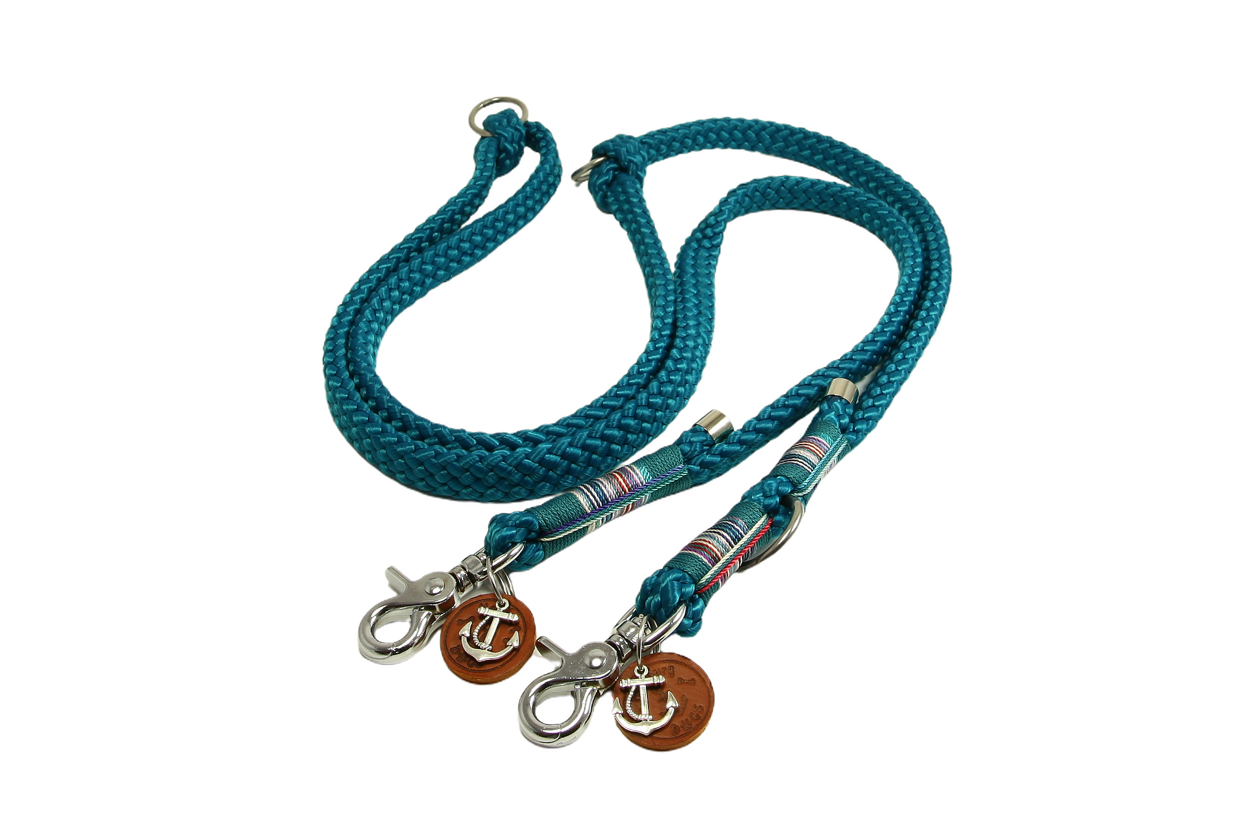 Hundeleine Flat Braid Aqua  12mm 