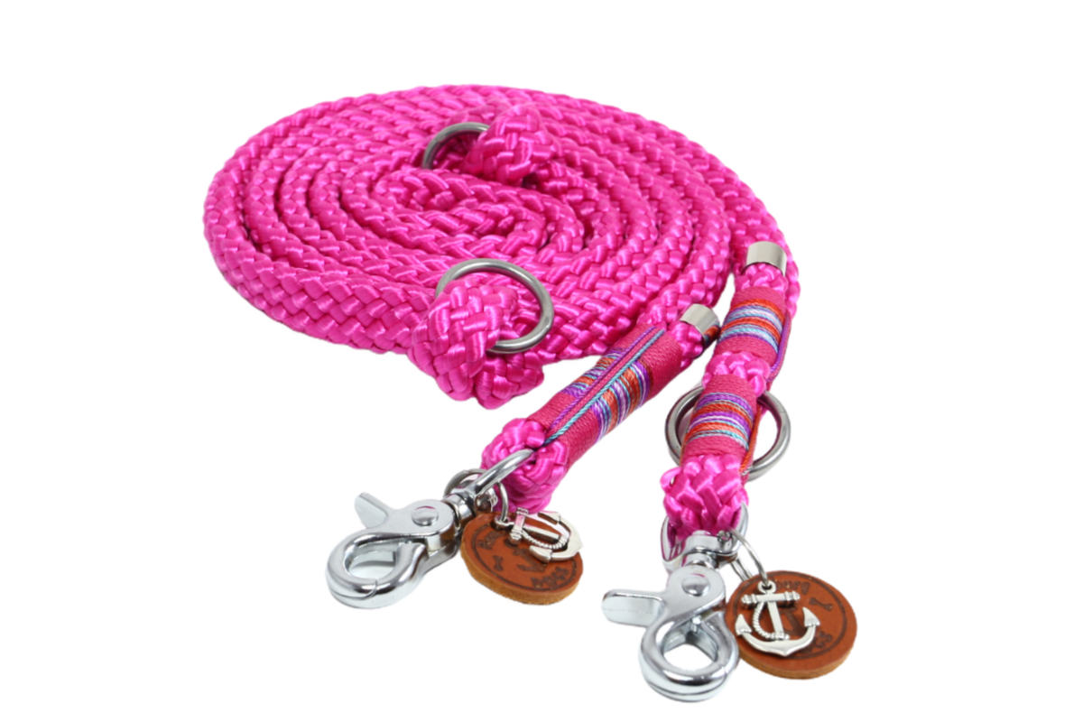 Flat Braid Hundeführleine Fuchsia 12mm  
