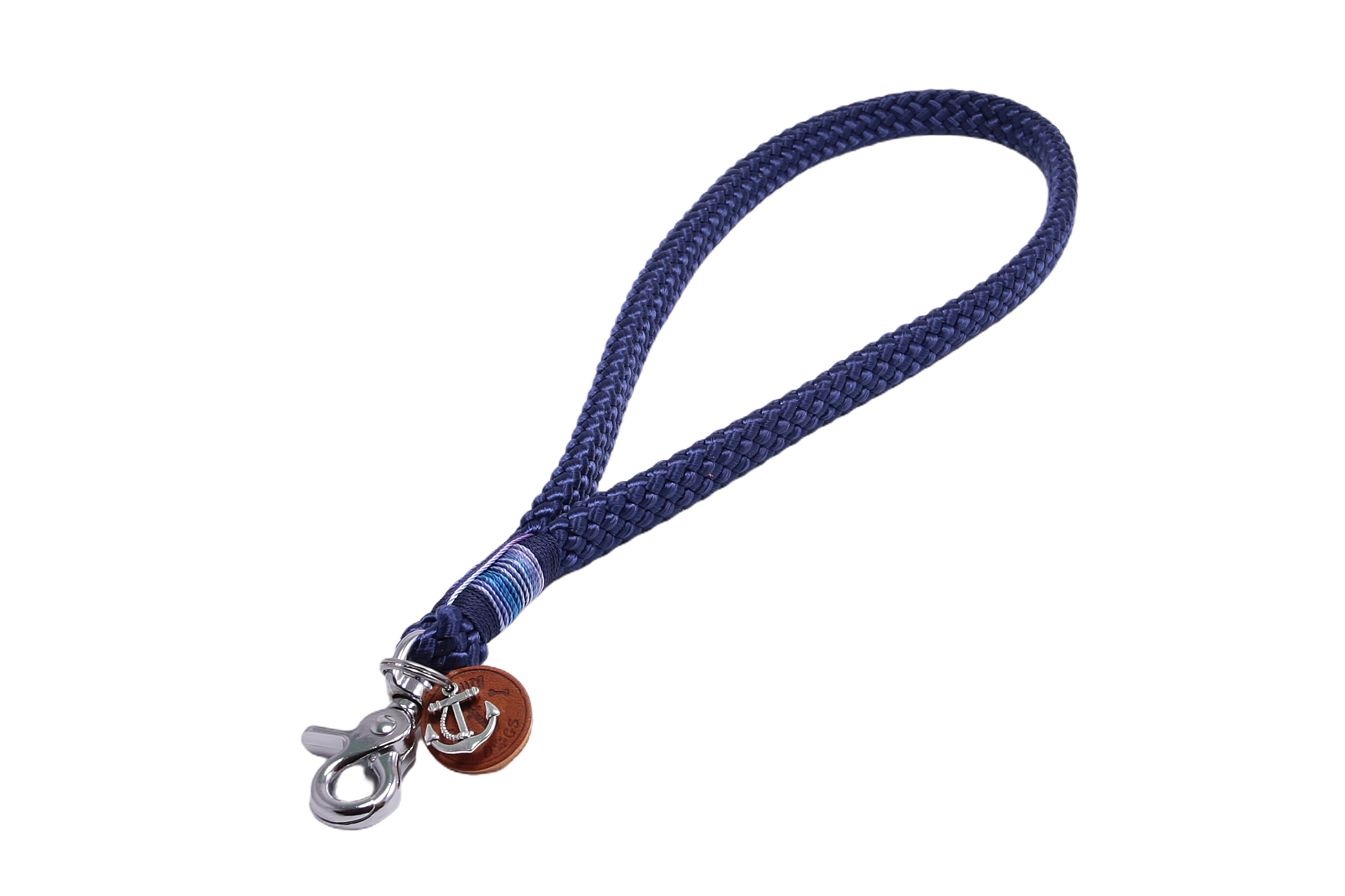  Hamburg Dogs flat braid Kurzführer- Schlüsselband lang Navy Blue