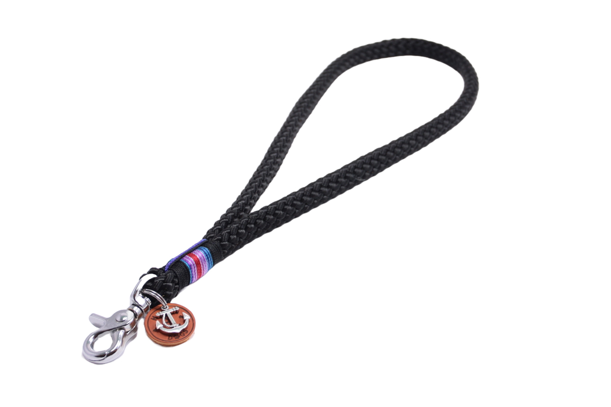  Hamburg Dogs flat braid Kurzführer- Schlüsselband lang Black