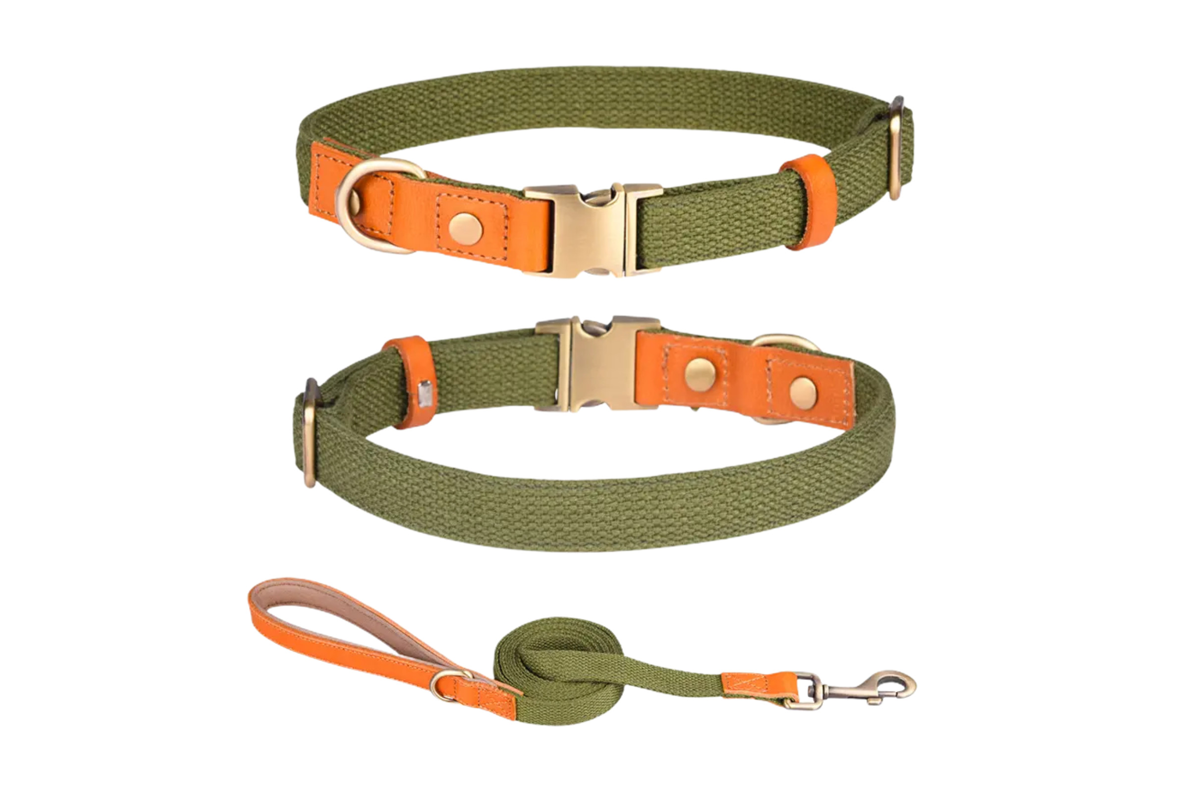 Halsband- Leinen Set Olive